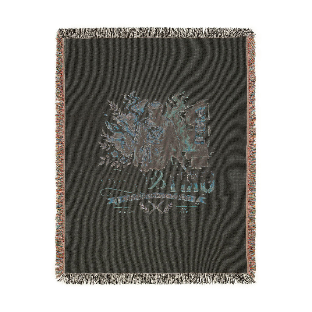 Grizzly Bear Rustic Cabin Woven Blanket