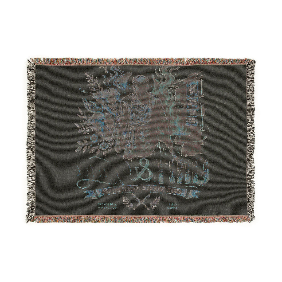 Grizzly Bear Rustic Cabin Woven Blanket