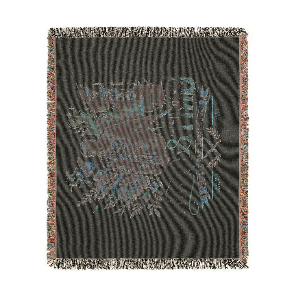 Grizzly Bear Rustic Cabin Woven Blanket