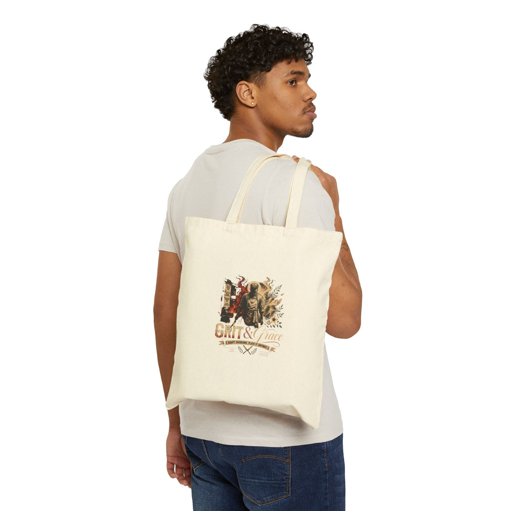 Grit & Grace Western Horse Canvas Tote Bag