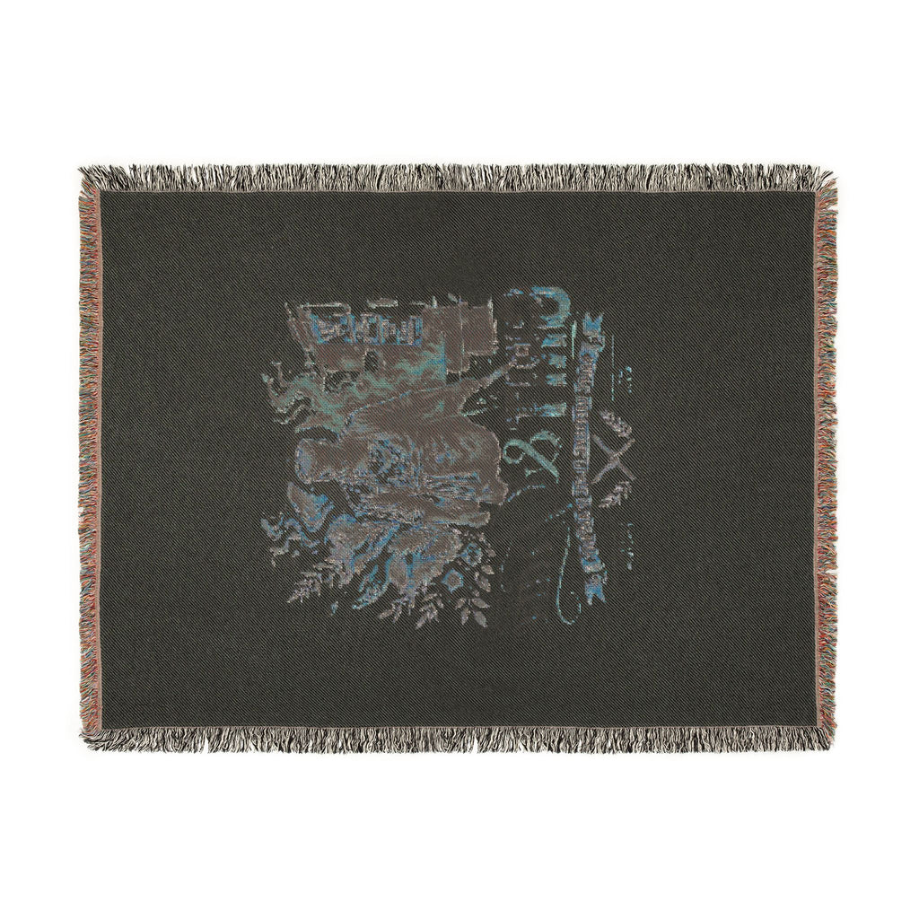 Grizzly Bear Rustic Cabin Woven Blanket