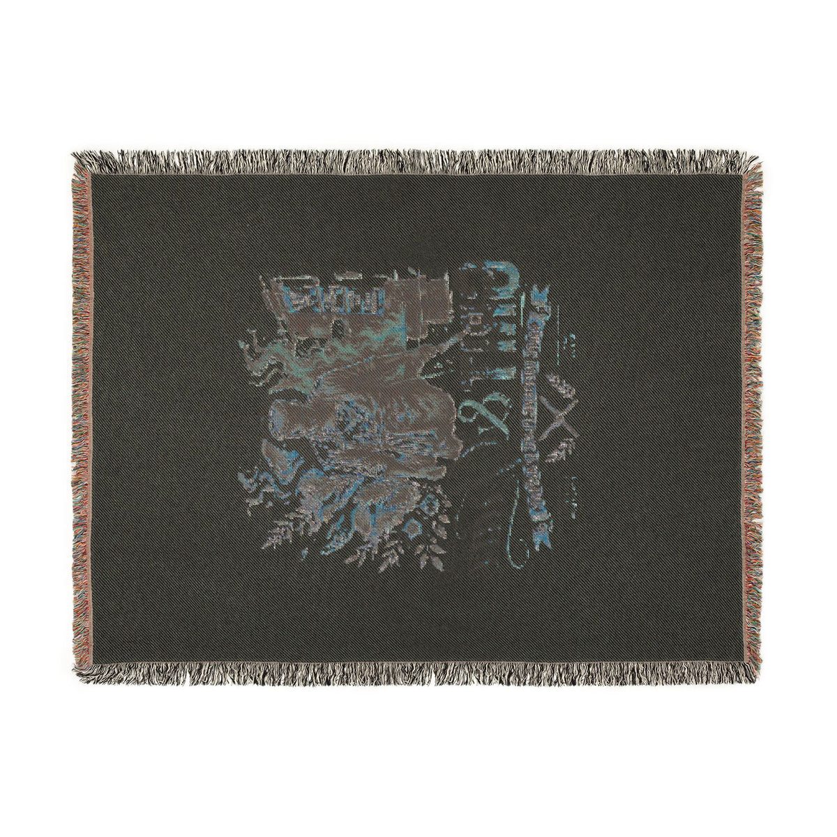 Grizzly Bear Rustic Cabin Woven Blanket