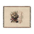 Grizzly Bear Rustic Cabin Woven Blanket