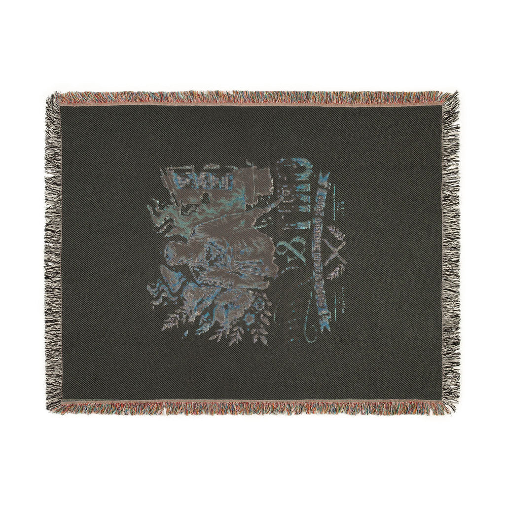 Grizzly Bear Rustic Cabin Woven Blanket