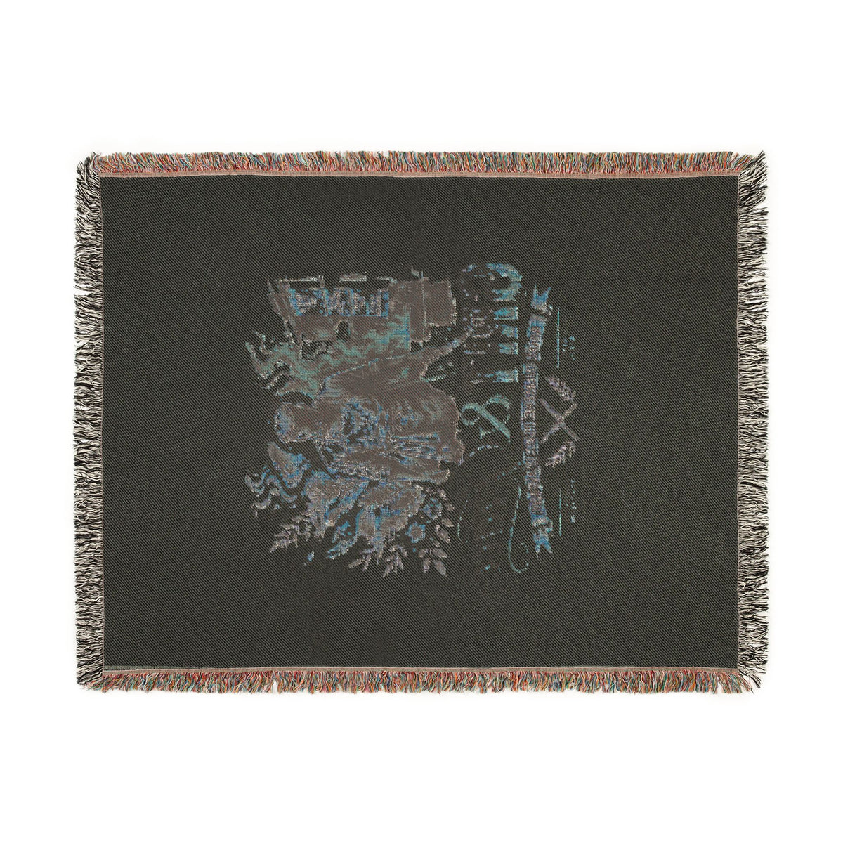 Grizzly Bear Rustic Cabin Woven Blanket